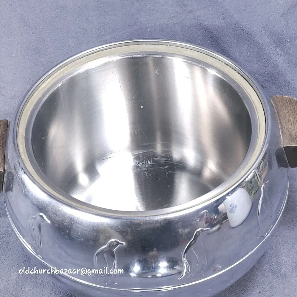 West Bend Penguin Hot Cold Server Ice Bucket Barware MCM Chrome Vintage Barware